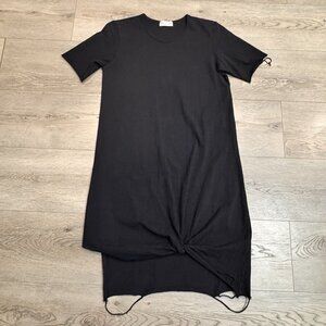 Drifter Womens T-Shirt Dress Black Ripped Distressed Knotted Detail Medium‎ M
